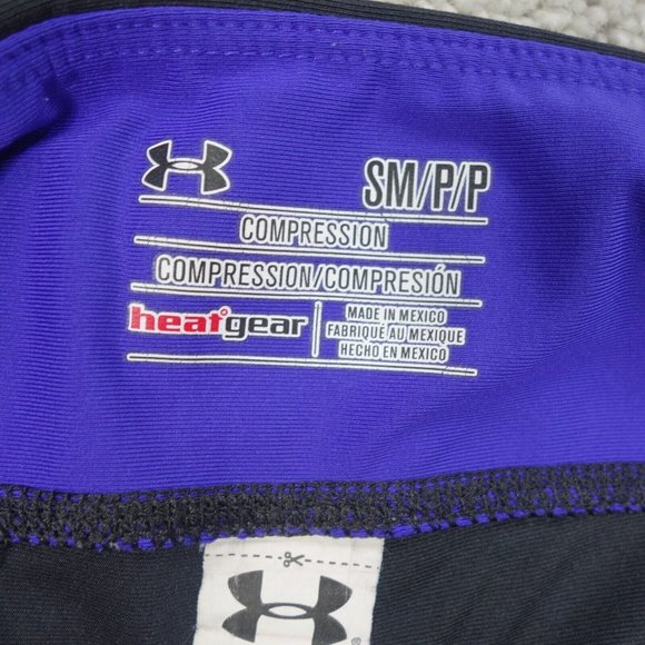 Under Armour Leggings Womens Small Black Heatgear Compression Stretch Crop - Picture 7 of 8